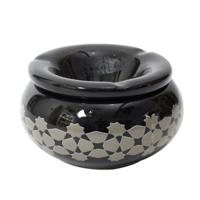 Storm Asbak Marrakesh - Kunststeen - D8 x H5 cm - zwart - voor binnen/balkon/serre
