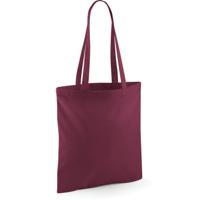 Draagtasje met hengsels - bordeaux - 42 x 38 cm - katoen - 10 liter - boodschappen - gymtas