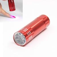 2 stuks nagel droger Mini LED zaklamp UV lamp Portable voor Nail gel Fast droger (rood)