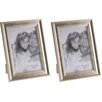 2x Gouden glanzende fotolijsten/fotoframes 14 x 19 cm - thumbnail