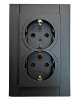 Enzo Kopp hk07 pure mat zwart inbouw stopcontact ra dubbel - 4624620