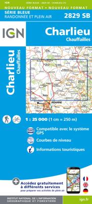 Wandelkaart - Topografische kaart 2829 SB - Serie Bleue Charlieu - Chauffailles | IGN - Institut Géographique National