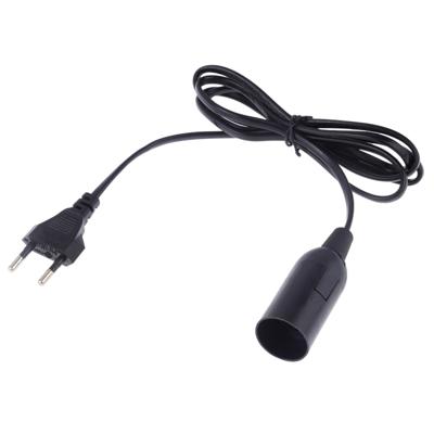 E14 Wire Cap lamp houder kroonluchter stopcontact met 1.5 m verlengkabel EU stekker (zwart)