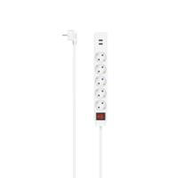 Hama Stekkerdoos 5-voudig USB-A 17W Schakelaar 1,4 M Wit