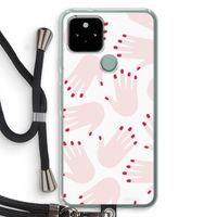 Hands pink: Pixel 5 Transparant Hoesje met koord Hands pink: Pixel 5 Transparant Hoesje met koord
