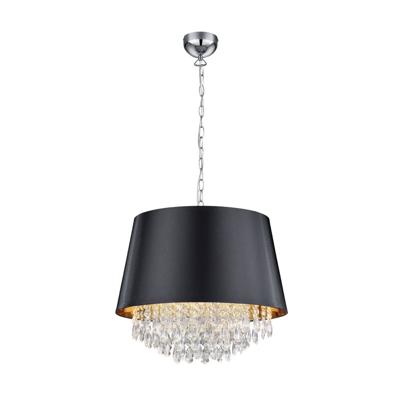 Trio HanglampLoreley 50cm met kristal - zwart met goud - 309300302