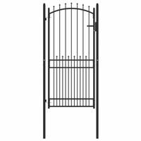 Hekpoort met slot Zwart 100 x 200 cm Poedergecoat staal