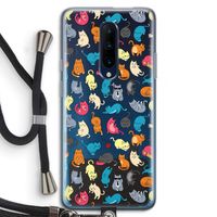Kleurrijke katten: OnePlus 7 Pro Transparant Hoesje met koord