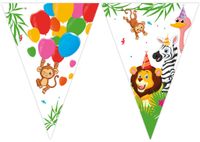 Jungle Dieren Balloons vlaggenlijn (2,3m) - thumbnail