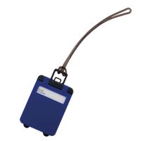 Kofferlabel - 9,5 cm - Reiskoffer reisaccessoires - blauw - beschrijfbaar