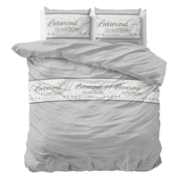 Dekbedovertrek Luxury Suite Wit Tekst 200x200 Cm Sleeptime - Dekbed-Discounter.nl