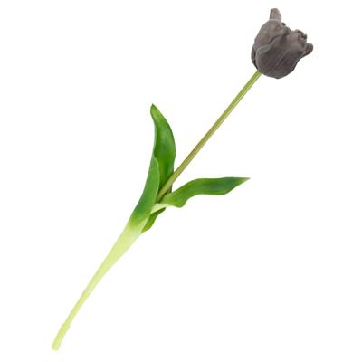 Kunst Tulp open real touch grijs