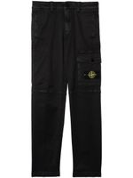 Stone Island Junior pantalon cargo à patch logo - Noir - thumbnail