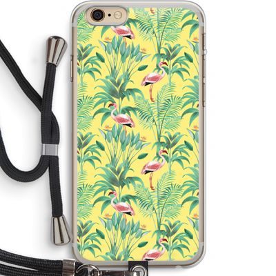 Flamingo party: iPhone 6 PLUS / 6S PLUS Transparant Hoesje met koord