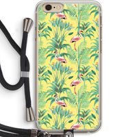 Flamingo party: iPhone 6 PLUS / 6S PLUS Transparant Hoesje met koord