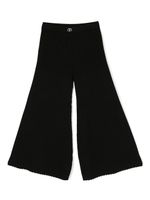 TWINSET Kids pantalon ample à plaque logo - Noir