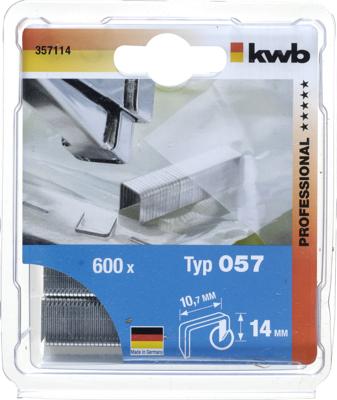 Nieten type 057/357 staaldraad 14 mm 600 st. - Kwb