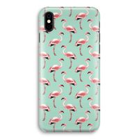 Flamingoprint groen: iPhone X Volledig Geprint Hoesje