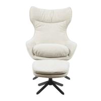 Fauteuil Olivia met voetenbankje | Taupe