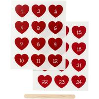 Creativ Company Rub-on stickers, advent cijfers, h: 32 mm, b: 28 mm, vel 12,2x15,3 cm, rood, 1 doos