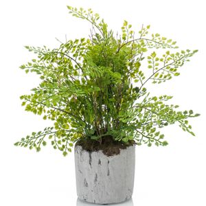 Groene kunstplant varen 28 cm in pot - Mooie decoratie kunstplanten voor binnen   -