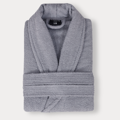 Luxe Badjas Katoen - Grijs - Dekbed-Discounter.nl