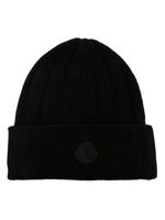 Moncler bonnet en laine à patch logo - Noir