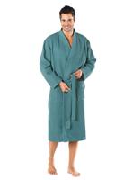 Wafel kimono sauna petrol - katoen - Badrock SPA