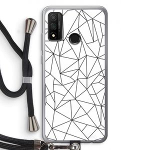 Geometrische lijnen zwart: Huawei P Smart (2020) Transparant Hoesje met koord