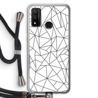 Geometrische lijnen zwart: Huawei P Smart (2020) Transparant Hoesje met koord