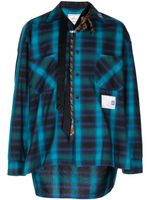 Maison MIHARA YASUHIRO chemise en coton à carreaux - Bleu