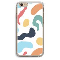 Memphis Shapes Blue: iPhone 6 Plus / 6S Plus Transparant Hoesje