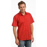 Heren overhemd rood met korte mouw 2XL  -