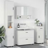 Badkamermeubelset 4 pcs Wit 30 x 35 x 192 cm Bewerkt hout