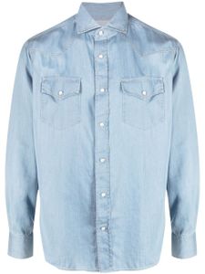 Brunello Cucinelli chemise en jean à boutonnière - Bleu