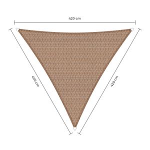 Sunfighter schaduwdoek driehoek zand 4.2x4.2x4.2m.