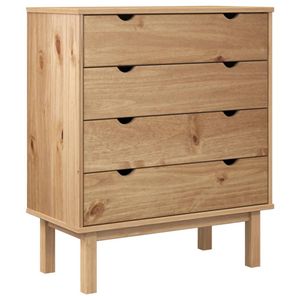 The Living Store OTTA Houten Ladekast - 76.5 x 39.5 x 90 cm - Massief grenenhout