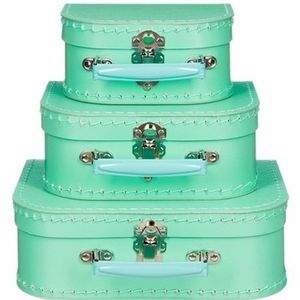 Kinderkoffertje pastel mint 20 cm   -