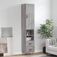 Hoge kast 34,5x34x180 cm bewerkt hout grijs sonoma eikenkleurig
