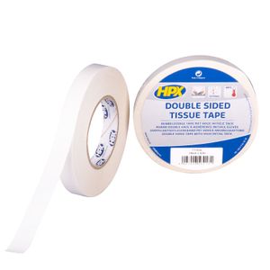 HPX Dubbelzijdige tissue tape | Wit | 19mm x 50m - TT1950 TT1950