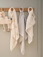 Set van 3 gazen katoenen luiers IN DE WOLKEN wit, bedrukt