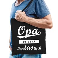 Katoenen cadeau tasje opa je bent fantastisch zwart - thumbnail