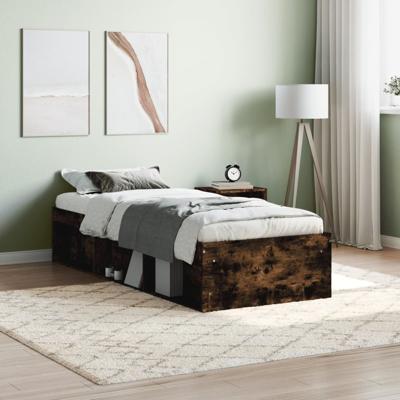 Bedframe gerookt eikenkleurig 75x190 cm