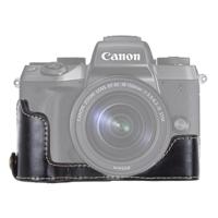 1/4 inch draad PU leder Camera Half Case Base voor Canon EOS M5(Black)