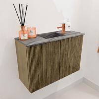 Toiletmeubel Mondiaz Joya Dlux | 60 cm | Meubelkleur Dusk | Faye wastafel Sombra Wasbak Midden | 1 kraangat