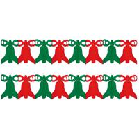 Kerst slinger - 2x stuks - kerstklokken - 3 meter - papier - brandvertragend - kerstversiering