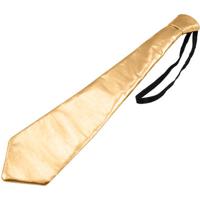 Metallic gouden stropdas 36 cm   - - thumbnail