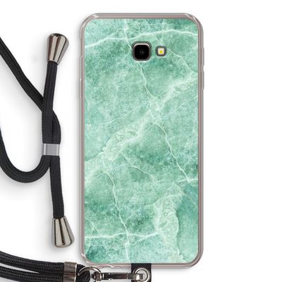 Groen marmer: Samsung Galaxy J4 Plus Transparant Hoesje met koord