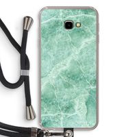 Groen marmer: Samsung Galaxy J4 Plus Transparant Hoesje met koord