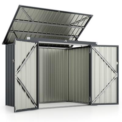Afvalcontainerbox voor 2 Afvalcontainers Afvalbox van Verzinkt Metaal Afvalhuis met 2 Deuren